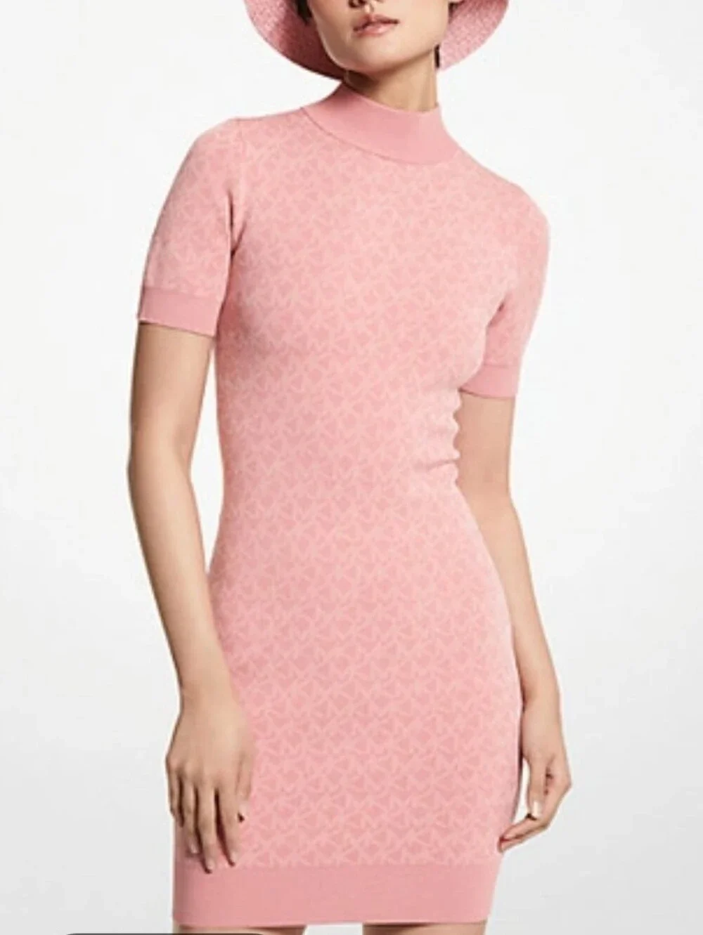 Michael Kors Dusty Rose Ribbed Bodycon Dress Sz Small Nwt
